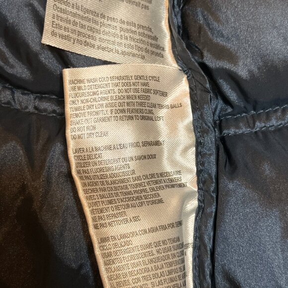 Michael Kors Jacket Women's L Navy Packable Down Fill Hooded Puffer Coat Long - Picture 11 of 16